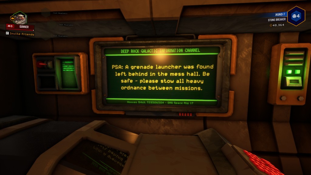Deep Rock Galactic PSA: Please stow all heavy ordnance between missions.